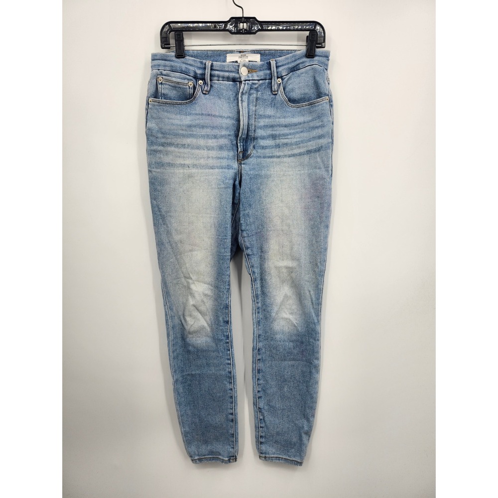 Good American Zara Jeans Womens 6 Light Blue High Rise Skinny Stretch Collab